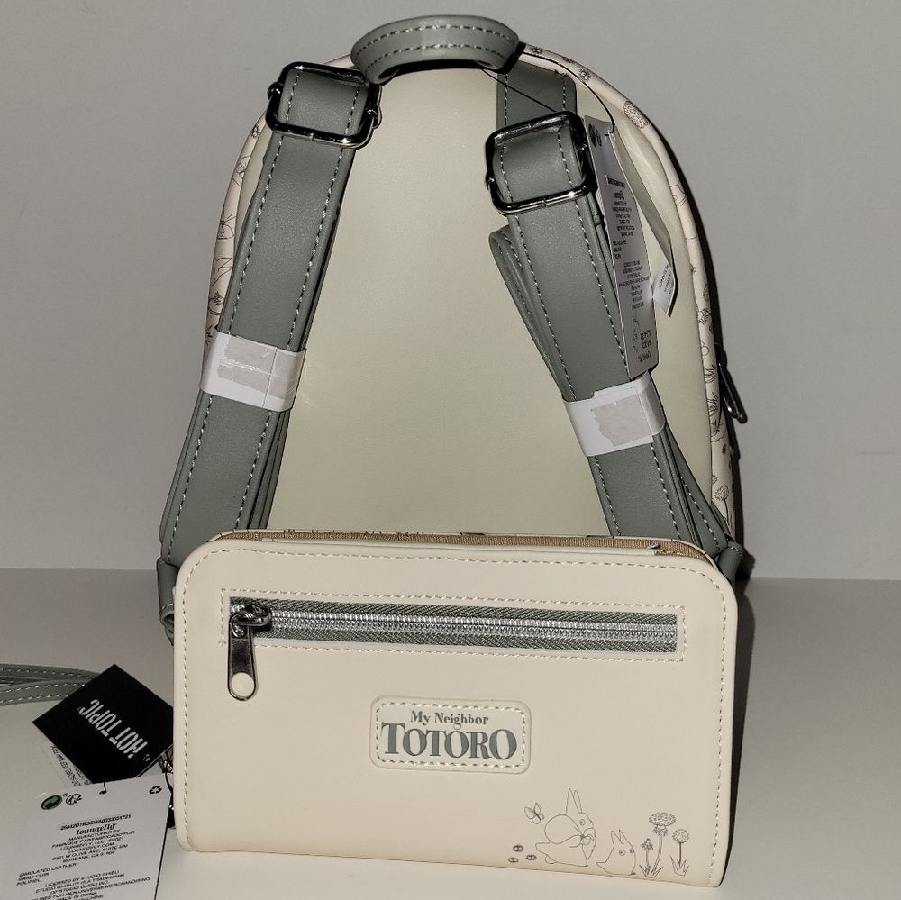 Loungefly Studio Ghibli Totoro Rain Mini Backpack and Tech Wallet - Picture 2 of 16